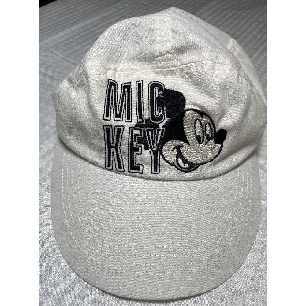 Vintage Disney 90's White Mickey Mouse Adjustable Hat Baseball Cap Small
